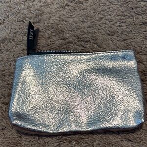 Ipsy Metallic Silver Makeup Bag